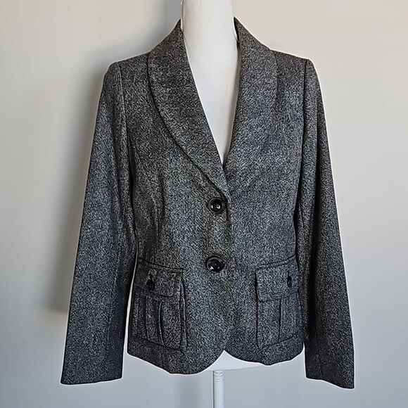 Eddie Bauer Women’s Gray Wool-Silk Blazer – Elegant Work & Casual size 10P - Picture 1 of 10